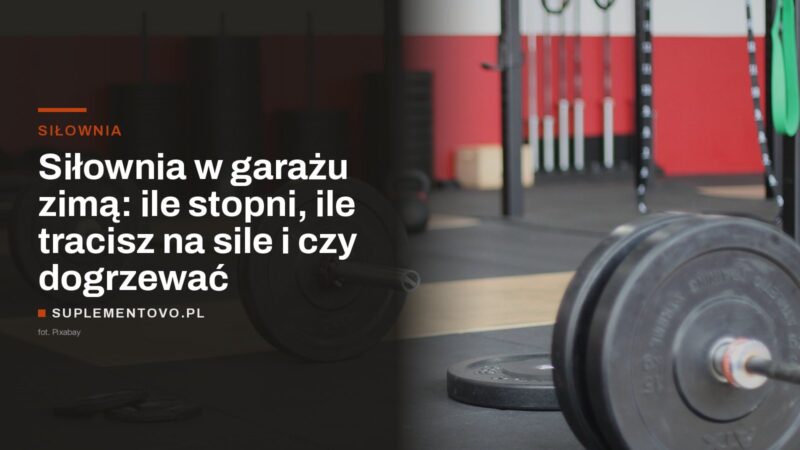 Sztanga z bumperami i stojak treningowy we wnętrzu siłowni